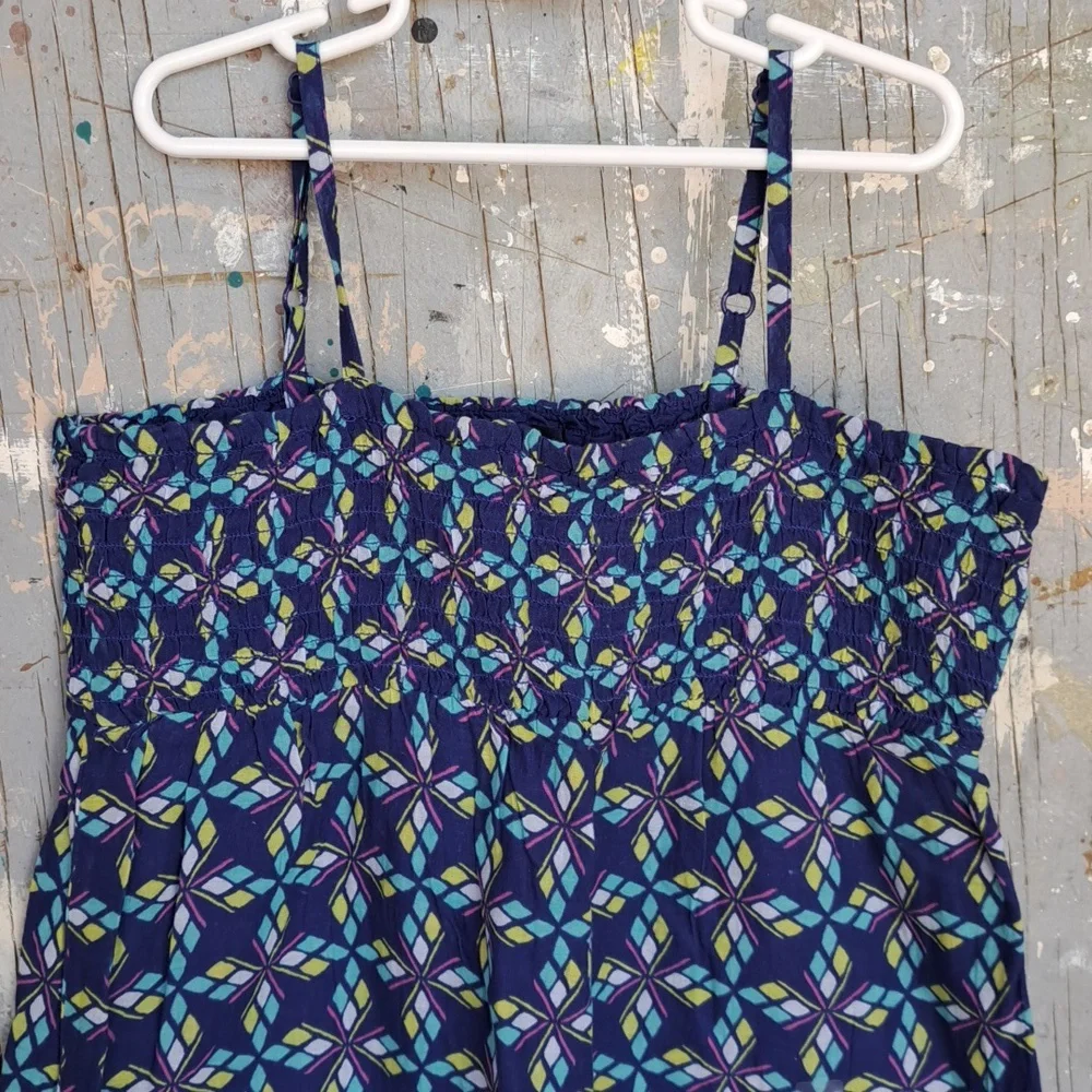 Nwt Gap Kids Blue Dress Summer 2013 Smocked Maxi Ruffle Hem Boho Girl XXL